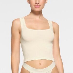 SKIMS Cotton Rib Tank (Bone | S)